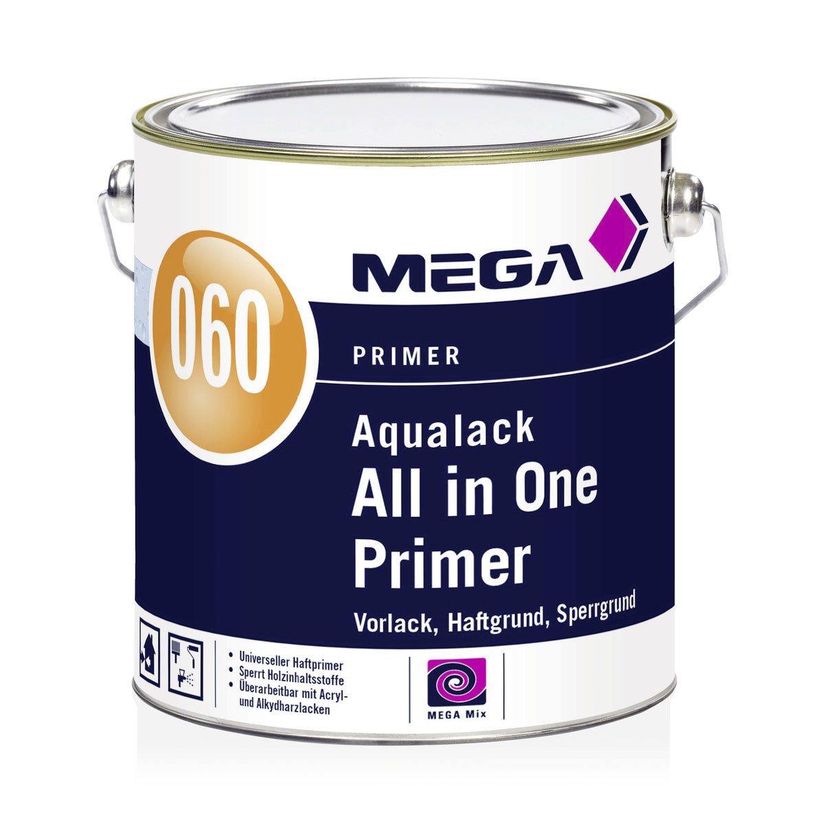 Mega 060 Aqualack All In One Primer 1 Liter Weiß Dabo24 0639