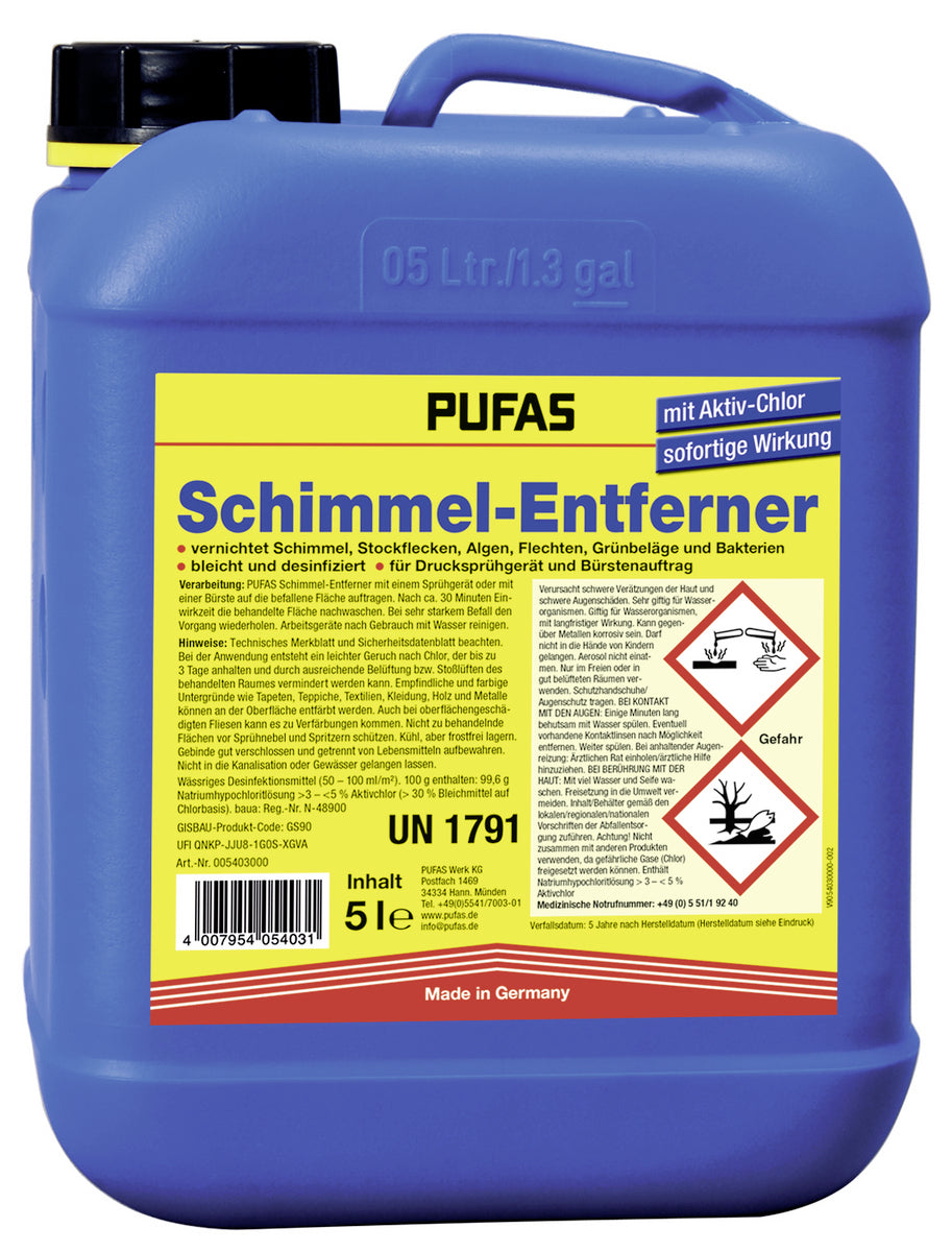 Pufas Schimmel-Entferner Aktiv-Chlor CL 5 Liter – Dabo24