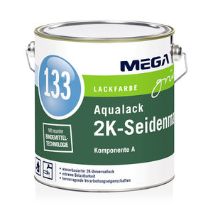 MEGA grün 133 Aqualack 2K-Seidenmatt Komp. A 0,75 Liter weiß
