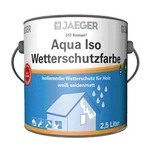 2x Jaeger 317 Aqua Iso-Wetterschutzfarbe 2,5 Liter weiß