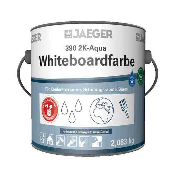 Jaeger 390 2K-Aqua Whiteboardfarbe seidenglänzend 2,5 kg