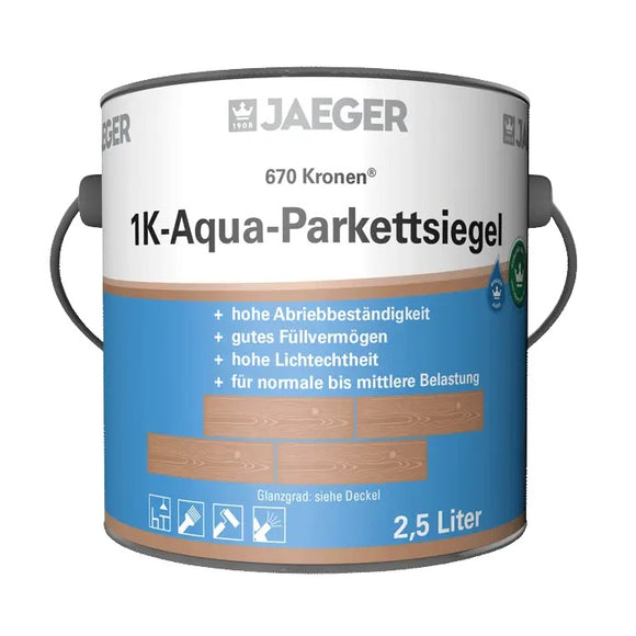6x Jaeger 670 Kronen 1K-Aqua-Parkettsiegel seidenglänzend 0,75 Liter farblos