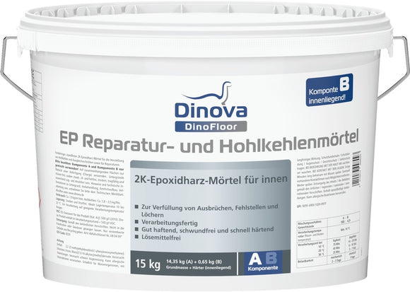Dinova DinoFloor EP Reparatur- und Hohlkehlenmörtel 15 kg grau