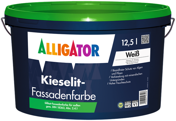 Alligator Kieselit-Fassadenfarbe 12,5 Liter weiß