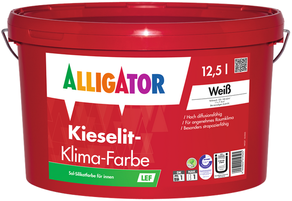 Alligator Kieselit-Klima-Farbe LEF 12,5 Liter weiß