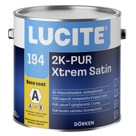 Lucite 194 2K-PUR Xtrem Satin inkl. Härter 1 Liter weiß