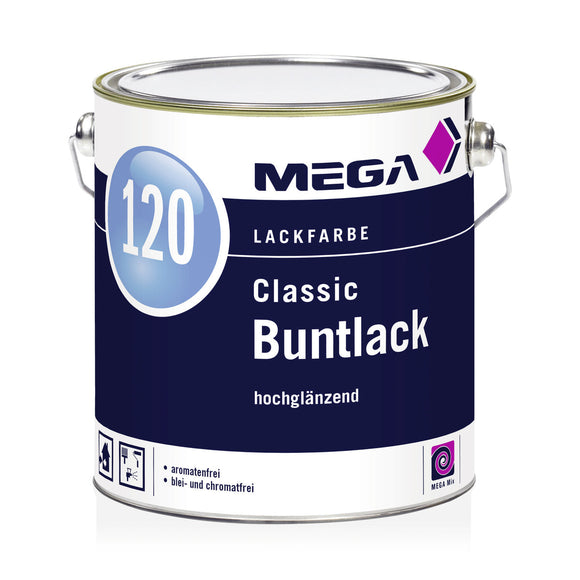 MEGA 120 Classic Buntlack HG 2,5 Liter vollweiß Basis 3