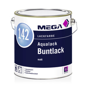 MEGA 142 Aqualack Buntlack matt 2,5 Liter vollweiß Basis 3