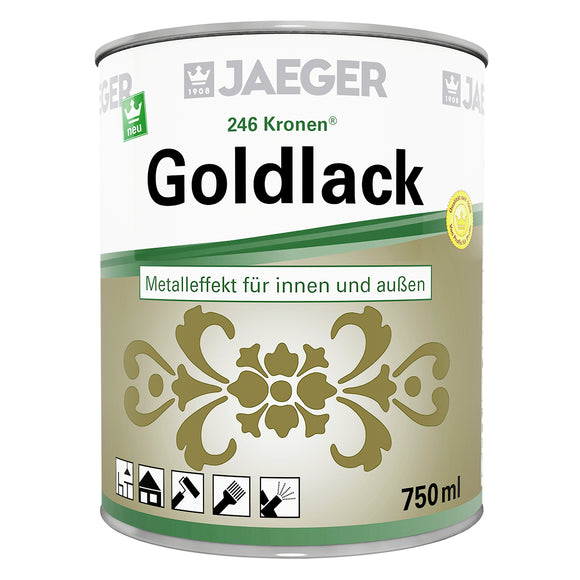 6x Jaeger 246 Kronen Goldlack 0,75 Liter gold