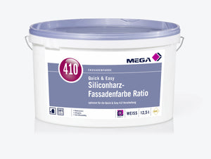 MEGA 410 Siliconharz-Fassadenfarbe Ratio 5 Liter weiß