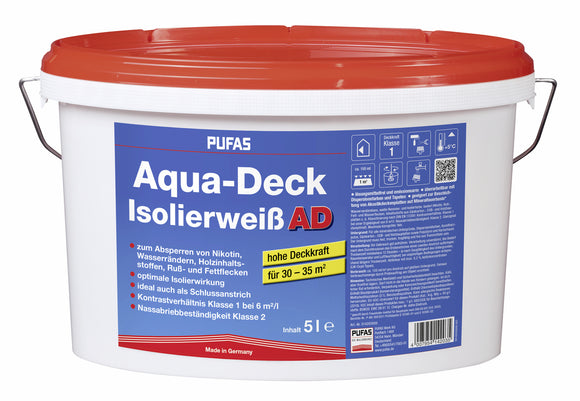 Pufas Aqua-Deck Isolierweiß AD 5 Liter weiß