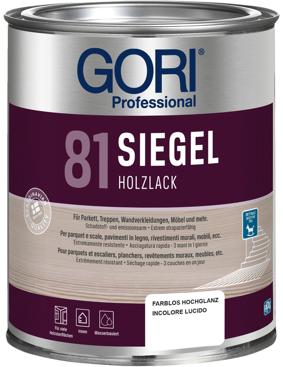 Gori 81 Siegel Holzlack Seidenglanz 2,5 Liter farblos