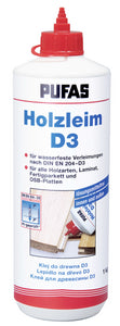 Pufas Holzleim D3 1 kg weiß