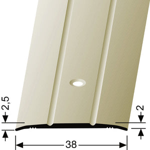 MEGA Übergangsprofil 438-M mittig gebohrt Aluminium sand F9 1 lfm