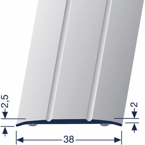 MEGA Übergangsprofil 438-SK selbstklebend Aluminium silber F4 1 lfm